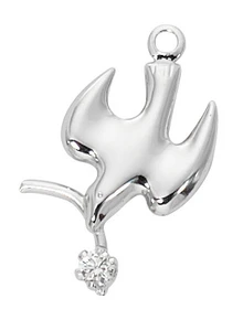 Sterling Silver Holy Spirit Dove with CZ on 16-18" Chain L9243