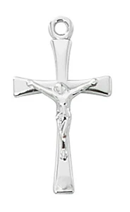 Sterling Silver Crucifix on 18" Chain with Velour Box L9190