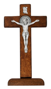 9" Dark Brown Standing St. Benedict Crucifix 94-61
