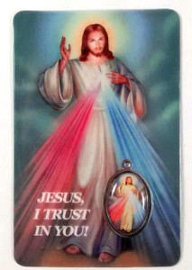Divine Mercy Laminated with Medal Holy Card Divine Mercy Laminated with Medal Holy Card