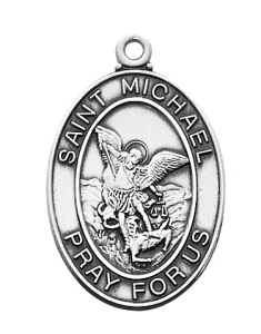 St. Michael Sterling Silver Medal on 24" Chain L684MK