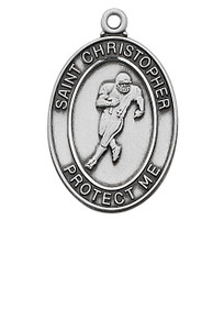 Sterling Silver Football Medal on 24" Chain L675FT