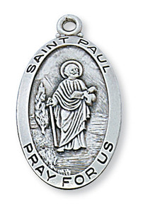 St. Paul Sterling Silver Medal on 24" Chain L550PL