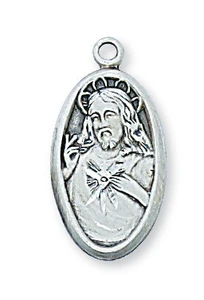 Sterling Silver Scapular Medal on 18" Chain L66SC