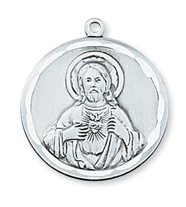 Sterling Silver Scapular Medal on 24" Chain LMG4SC