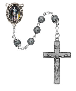 7mm Hematite St. Joan of Arc Rosary R197DF