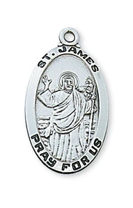 Sterling Silver St. James Medal on 24" Chain L550JA