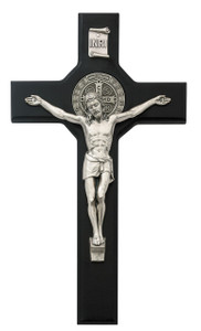 10.5" Black Wood St. Benedict Wall Crucifix 79-80