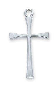 Sterling Silver Cross 18-inch Chain And Box"