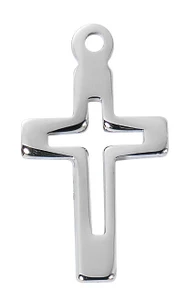 Small Sterling Silver Cutout Cross on 16-18" Chain L9279