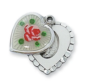 Sterling Silver Cloisonne Miraculous Medal on 18" Chain LM6DH