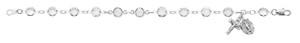 7 1/2" Crystal Rosary Bracelet with Sterling Silver Crucifix BR228