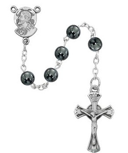 6mm Hematite Youth Rosary R973G