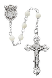 5mm Genuine Mother of Pearl Rosary 783DF