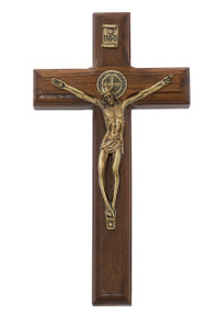 6.75" Brazilian Walnut St. Benedict Wall Crucifix 82-11
