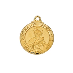 Gold over Sterling Silver St. Jude Medal on 20" Chain J600JU
