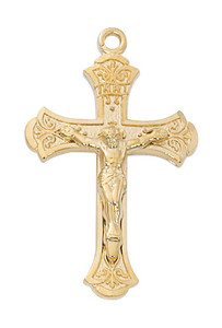 Gold over Sterling Silver Crucifix on 18" Chain