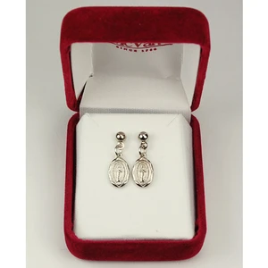 Sterling Silver Miraculous Medal Earrings ERL569
