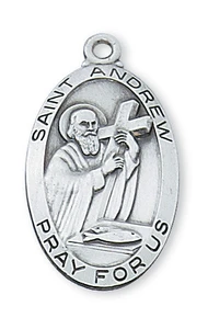 St. Andrew Sterling Silver Medal on 24" Chain L550AW