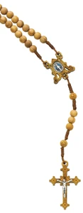 8mm Olive Wood Miraculous Rosary P156C