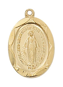 Gold over Silver Miraculous with 18" Chain