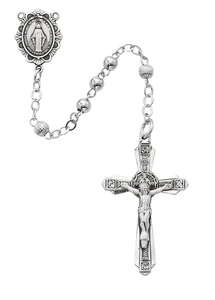4mm All Sterling Silver Bead Rosary R547LF