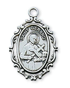St. Gerard Sterling Silver Medal on 18" Chain L621GR