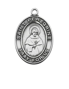 St. Peregrine Sterling Silver Medal on 18" Chain L683PE