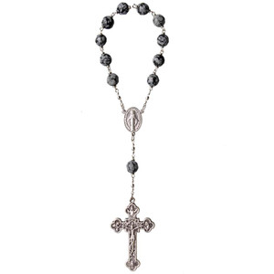 7mm Snowflake Obsidian One Decade Rosary, R1717