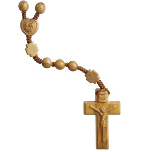 8mm Olive Wood Rosary with Cross Our Father Beads, R3556
