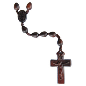 10mm Teardrop Dark Jujube Wood Rosary, R3843