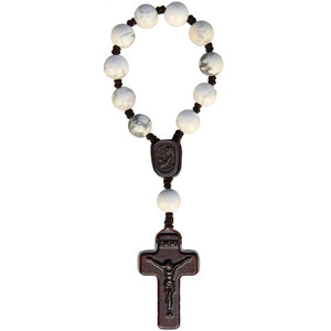 8mm Howlite and Jujube Wood One Decade Rosary, R4518