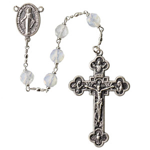 7mm Opal Faceted Bead Rosary, R457