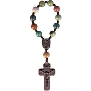 8mm Multicolor Onyx and Jujube Wood One Decade Rosary, R4818