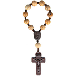 8mm Picture Jasper and Jujube Wood One Decade Rosary, R5118