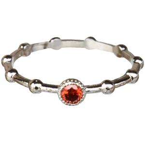Sterling Silver January Birthstone Rosary Ring with Cubic Zirconia, RRJAN