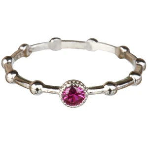 Sterling Silver July Birthstone Rosary Ring with Cubic Zirconia, RRJUL