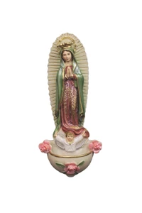 Our Lady of Guadalupe Holy Water Font in Color 10.5" ET-1039-C
