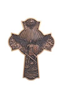 St. Michael Crucifixion Plaque in Cold Cast Bronze 16" SR-78308