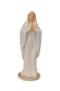 Praying Virgin Statue in White with Gold 8" SR-76411-WG