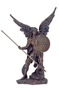 Archangel Raphael Statue in Cold Cast Bronze 9" SR-76306