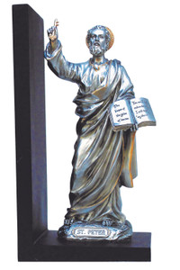 St. Peter Bookend in Pewter Style 9.5" SR-76622-PE