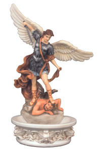 Standing/Hanging St. Michael Font in Color 8" SR-76788-C