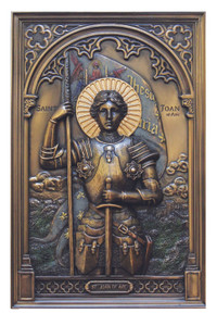 St. Joan of Arc Plaque in Cold Cast Bronze 6x9" SR-77238