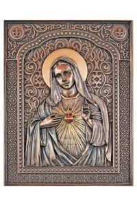 Immaculate Heart of Mary Plaque in Cold Cast Bronze 6x7.5" SR-77830
