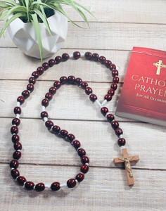 Large Wood Bead Cord Rosary Large Wood Bead Cord Rosary