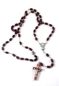 Medium Brown Wood Rectangle Bead Rosary 26-0203-02 Medium Brown Wood Rectangle Bead Rosary 26-0203-02
