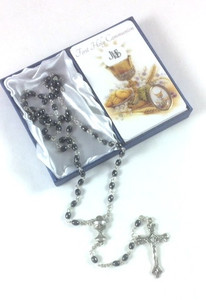 First Holy Communion Rosary and Holy Card Boy Set First Holy Communion Rosary and Holy Card Boy Set