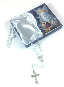 Guardian Angel Blue Rosary with Holy Card Baptism Boy Set Guardian Angel Blue Rosary with Holy Card Baptism Boy Set