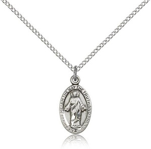 Sterling Silver Scapular Pendant, Lite Curb Chain, 5/8" x 3/8" Sterling Silver Scapular Pendant, Lite Curb Chain, 5/8" x 3/8"